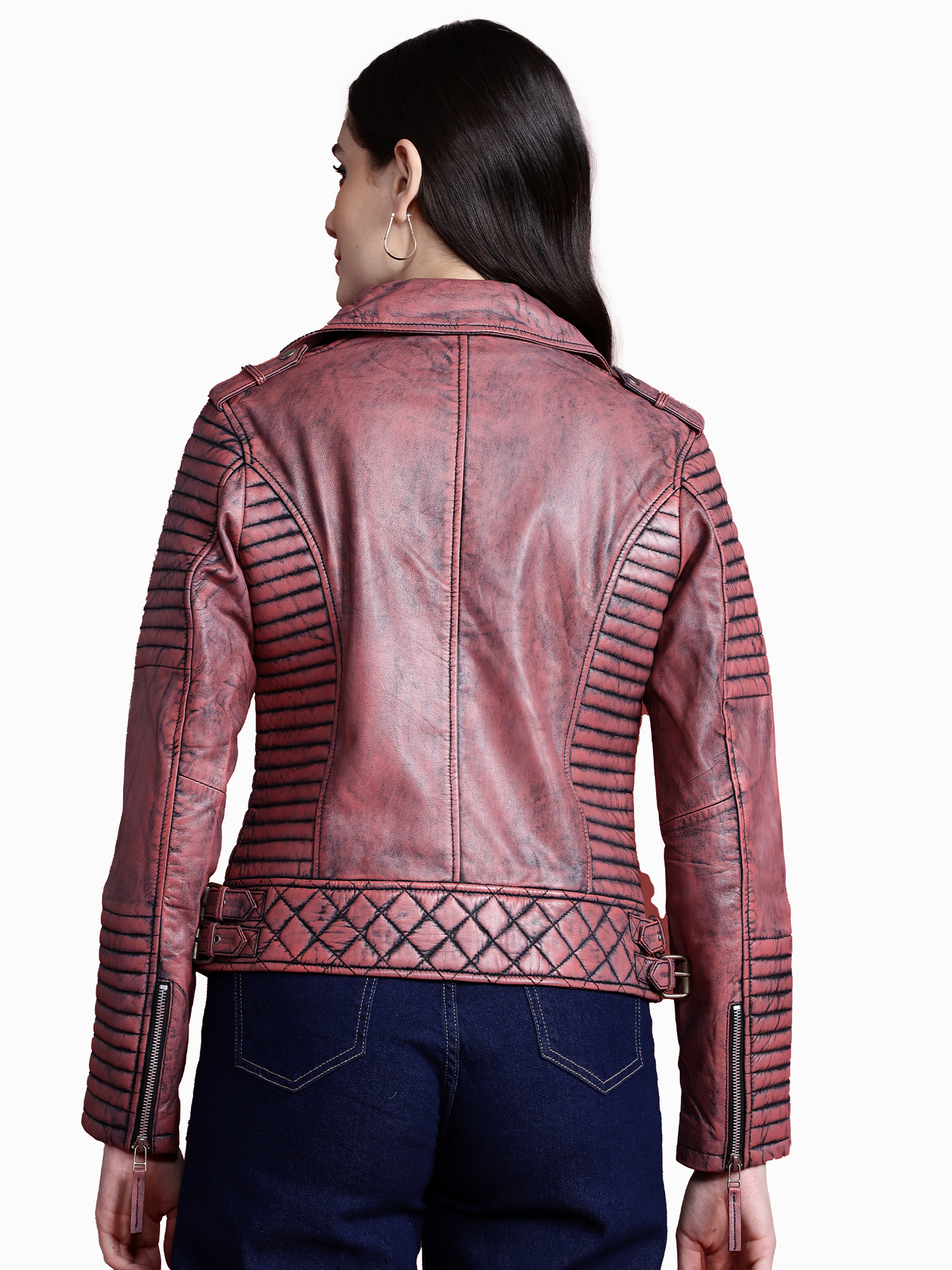 Leather Retail Female's Pure Genuine Leather Pink Jacket(LRPLF16PN)