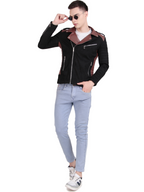 Leather Retail Men's Suede Leather Printed Jacket We Break the Rules  ( LRPRSUDM47BL )