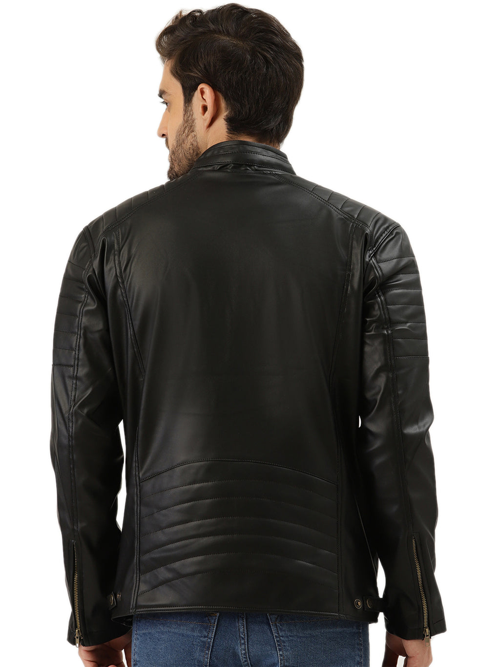 Leather Retail Men's Faux Leather Standard Length Jacket ( LRDEBL )