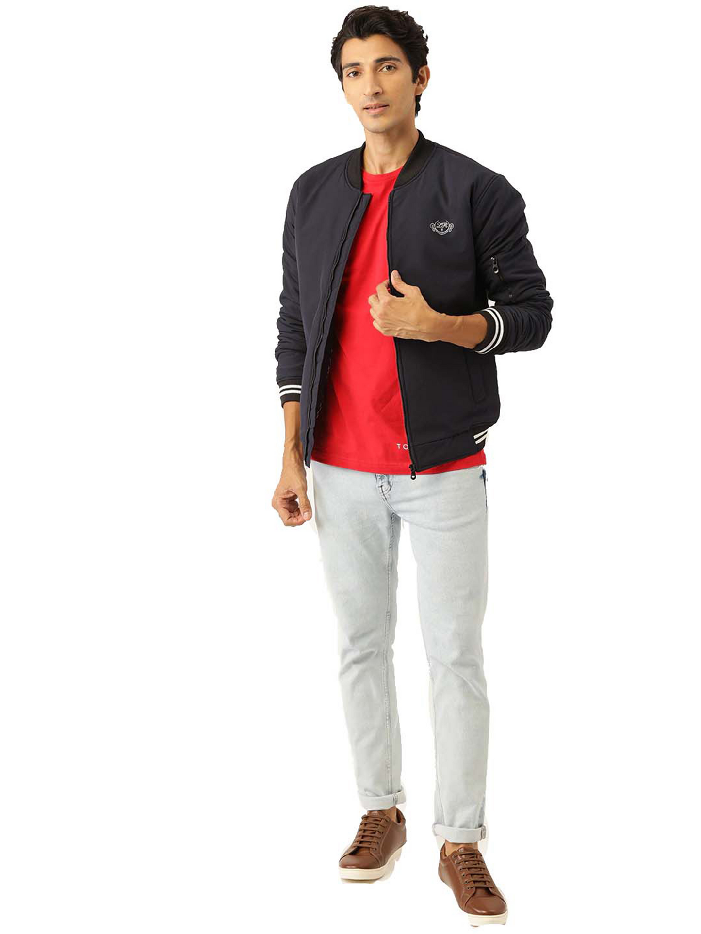 Leather Retail® Men's Blue Polyester Jacket for Men's ( LRM35BU )