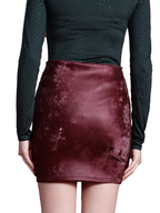 Leather Retail Women's Suede Leather Cherry Mini Skirt ( LRSUDSKRT1CH )