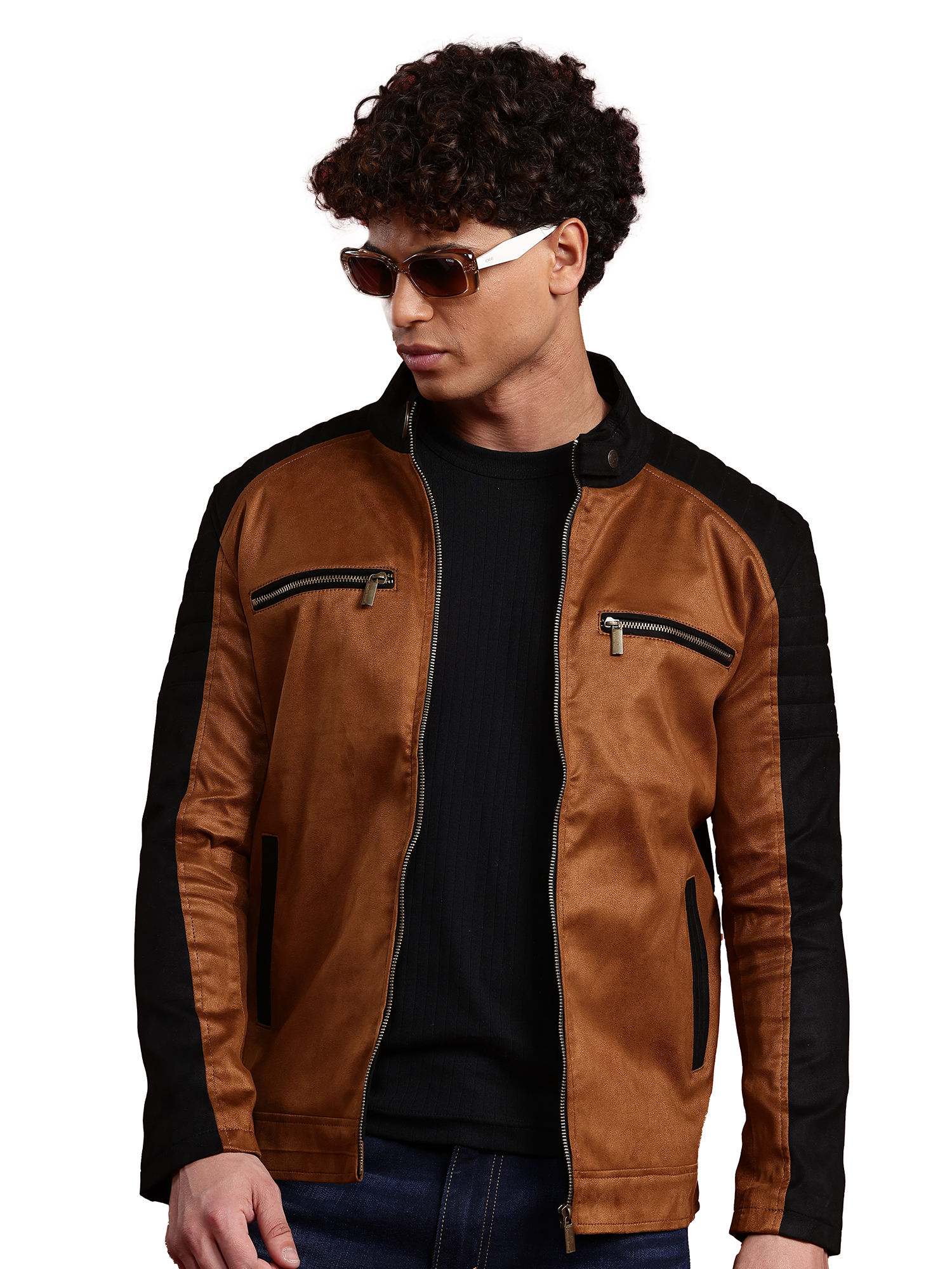 Leather Retail Mens Brown Suede Leather Regular Jacket ( LRSUDBPBR )