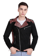 Leather Retail Men's Suede Leather Printed Jacket We Break the Rules  ( LRPRSUDM47BL )