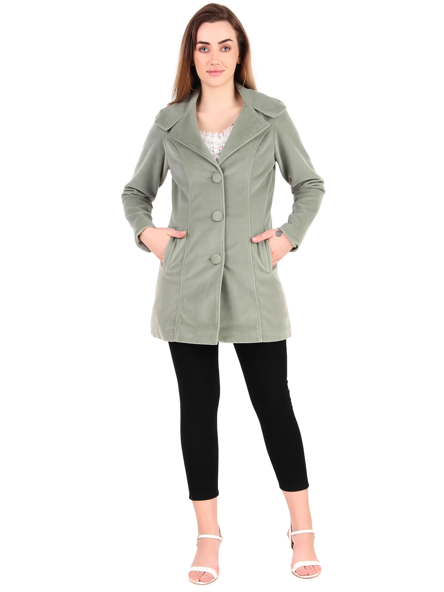 Leather Retail Long Winter Wear Velvet Jacket For Women's ( LRVEL3BGR )