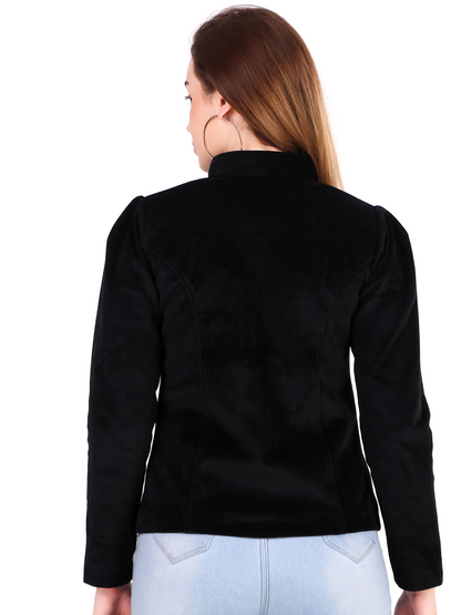 Leather Retail Coat Winter Wear Velvet Jacket For Women's ( LRVEL4BBL )