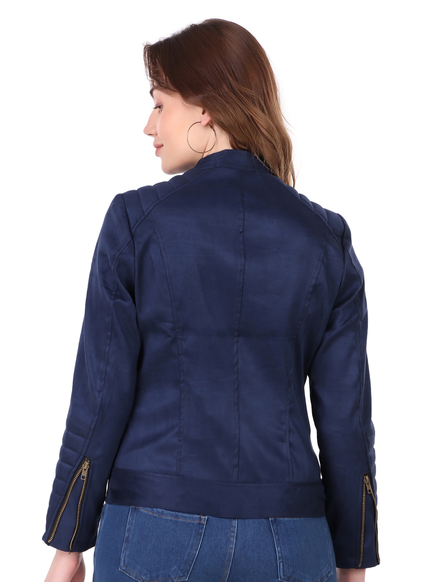 Leather Retail Women's Suede Faux Leather Jacket ( LRSUDWBU )
