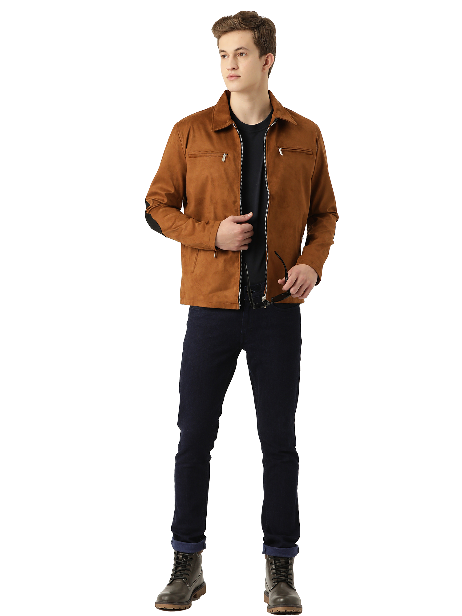 Leather Retail Suede Faux Leather Jacket For Men's ( LRSUDM33BR )