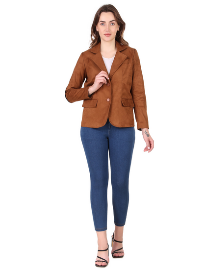 Leather Retail Women's Suede Faux Leather Jacket ( LRSUDCOBR )