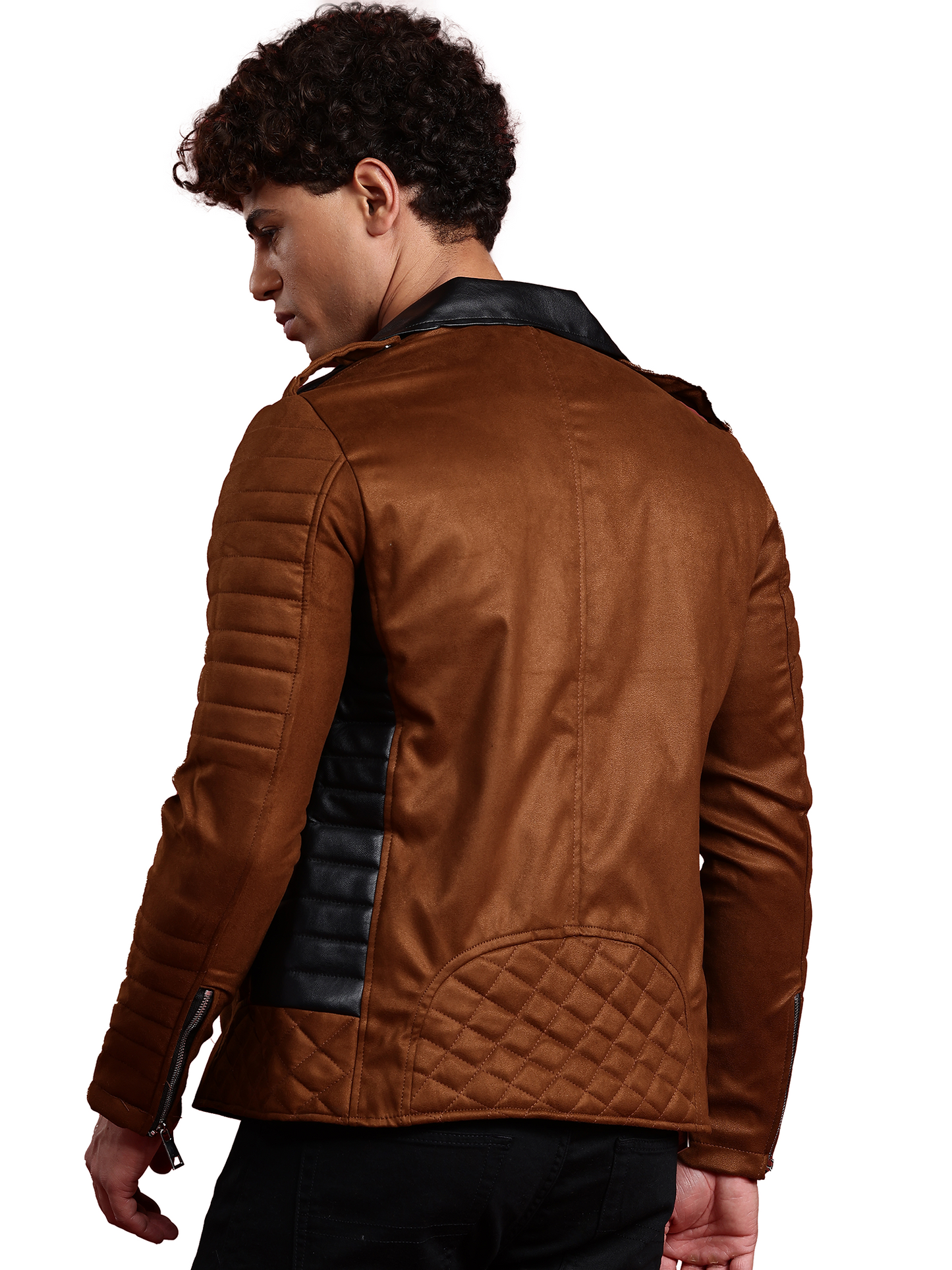 Leather Retail Men’s Casual Suede Leather Biker Jacket ( LRSUDM47BR )