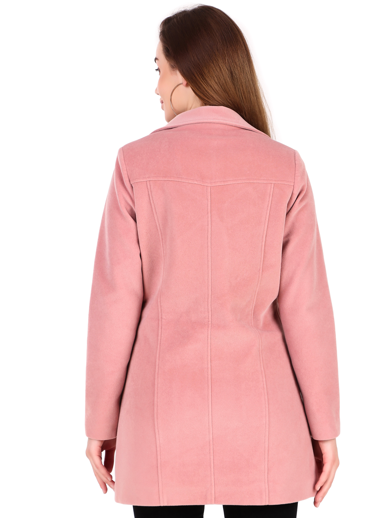 Leather Retail Long Winter Wear Velvet Jacket For Women's( LRVEL3BPN )