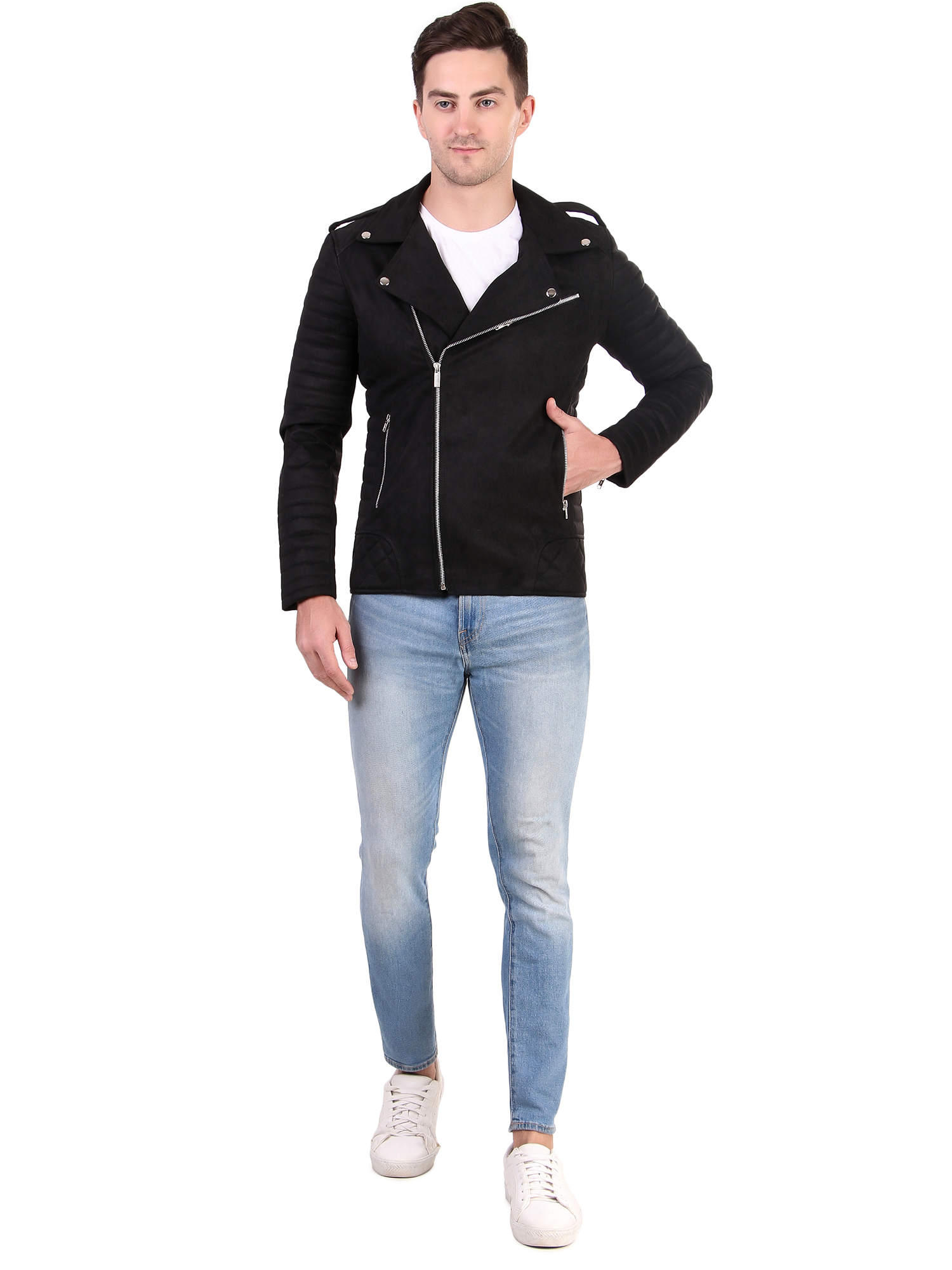 Leather Retail Men's Suede Faux Leather Jacket ( LRSUDRMBL )