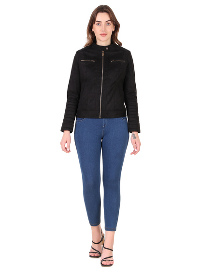 Leather Retail Women's Suede Faux Leather Jacket ( LRSUDWBN )