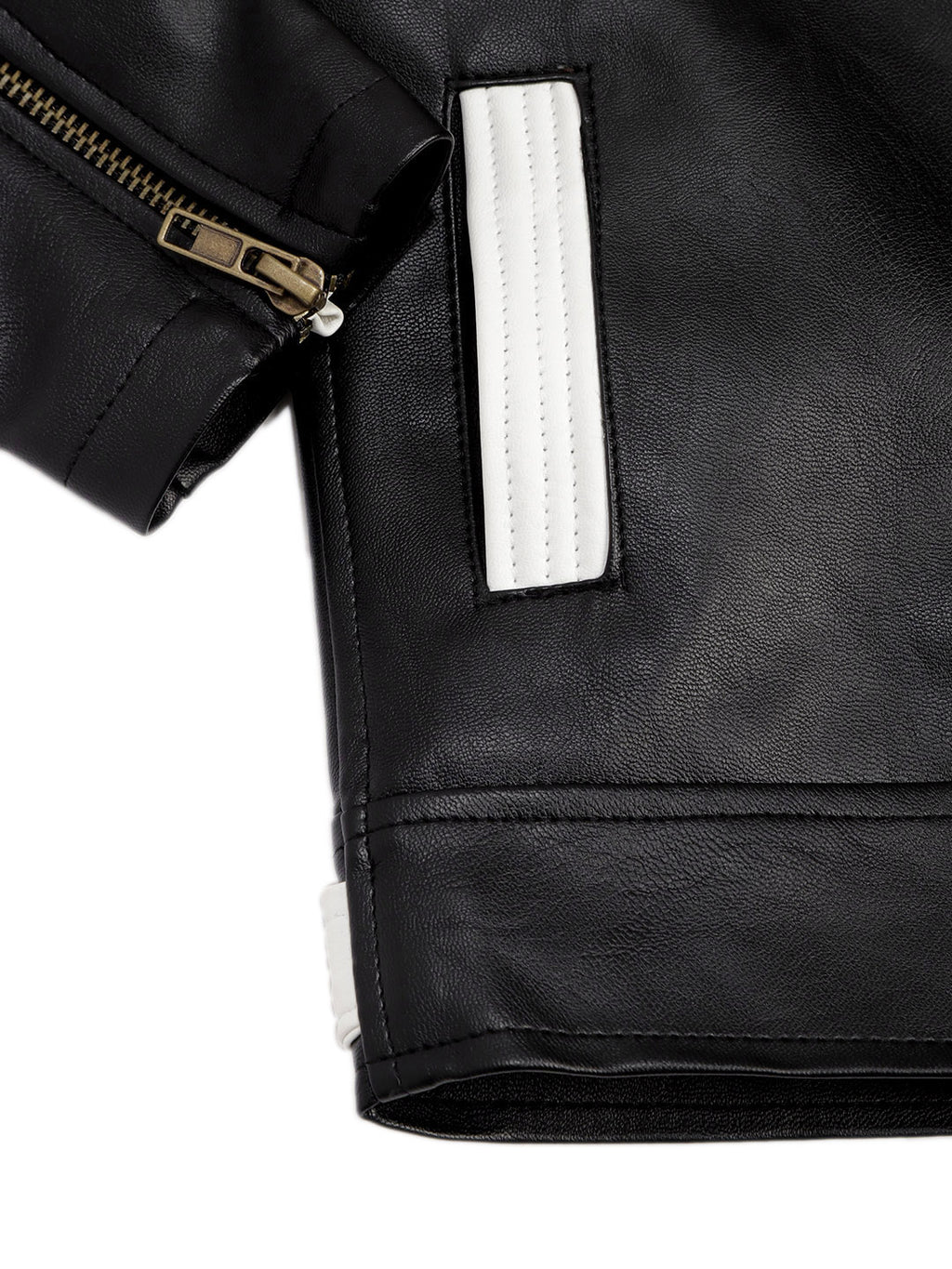Leather Retail Kid's Full Sleeves Winter Jacket _Black  ( LRKDWPBL01 )