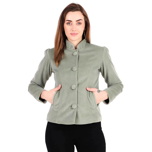 Leather Retail Coat Winter Wear Velvet Jacket For Women's(LRVEL4BGR)