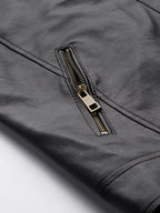 Leather Retail Full Sleeve Men's PU Black Jacket ( LRM48BL )