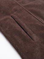 Leather Retail Women Full Sleeve Velvet Three Button Coffee Jacket ( LRVEL3BCO )