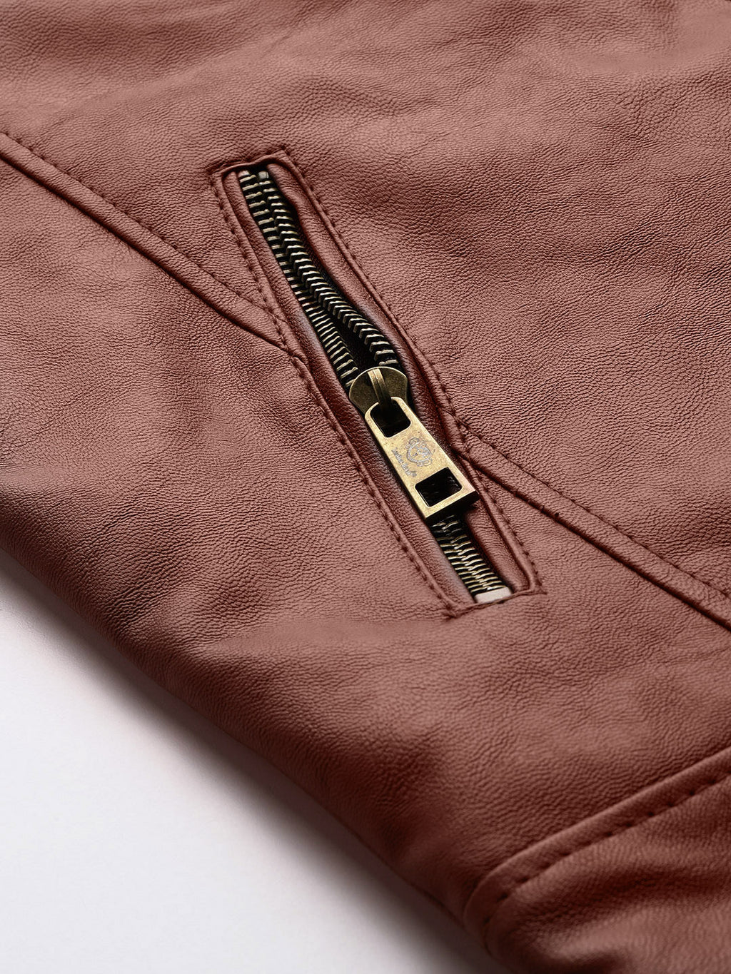 Leather Retail Full Sleeve Men's PU Brown Jacket ( LRM48BR )