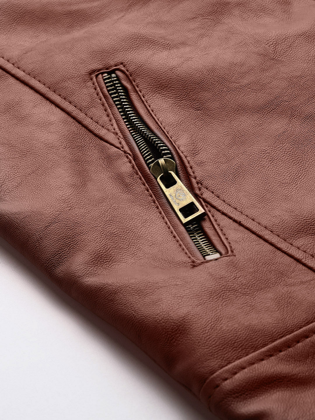 Leather Retail Full Sleeve Men's PU Brown Jacket ( LRM48BR )
