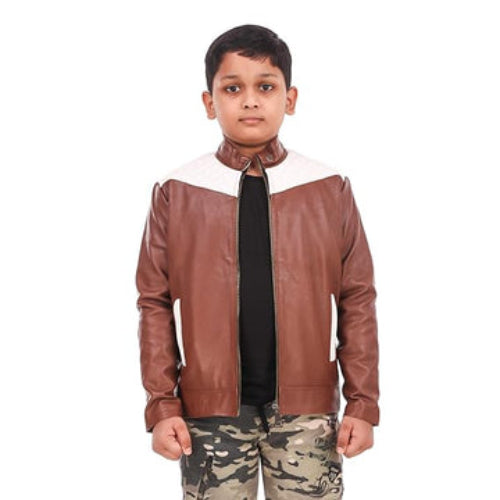 Leather Retail® Boy's Faux Leather Jacket (LRKDWPBR)