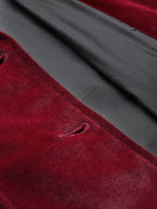 Leather Retail Women Full Sleeve Velvet Two Button Mahroon Jacket ( LRVEL2BMH )