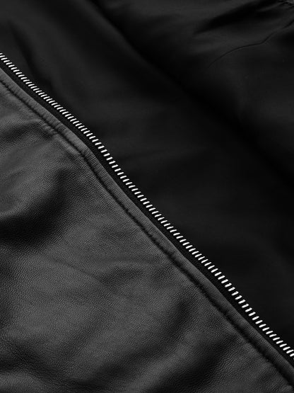 Leather Retail Female's Pure Genuine Leather Jacket(LRPLF16BL)