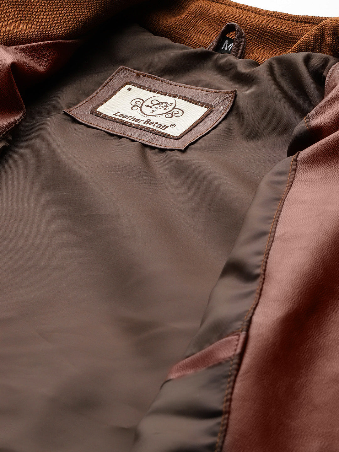 Leather Retail Full Sleeve Men's PU Brown Jacket ( LRM48BR )