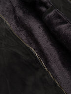 Leather Retail Men's Suede Leather Quotes Printed Jacket ( LRPRSUDDEBL )