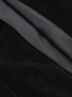 Leather Retail Women Full Sleeve Velvet Two Button Black Jacket ( LRVEL2BBL )