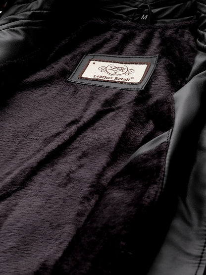 Leather Retail Men's Faux Leather Printed Jacket We Break the Rules ( LRPRDEBL)