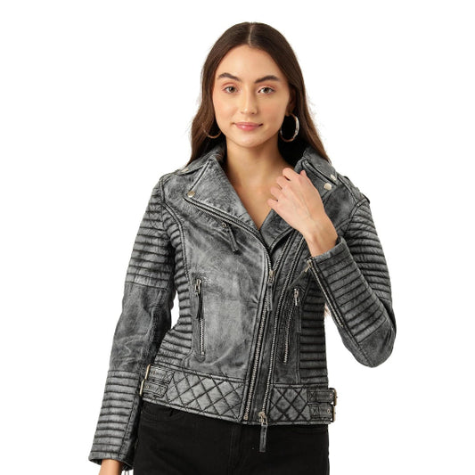 Leather Retail Female's Pure Genuine Leather Jacket(LRPLF16SL)