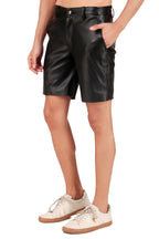 Leather Retail Men's PU Leather Casual Shorts ( LRMSHRT1BL )
