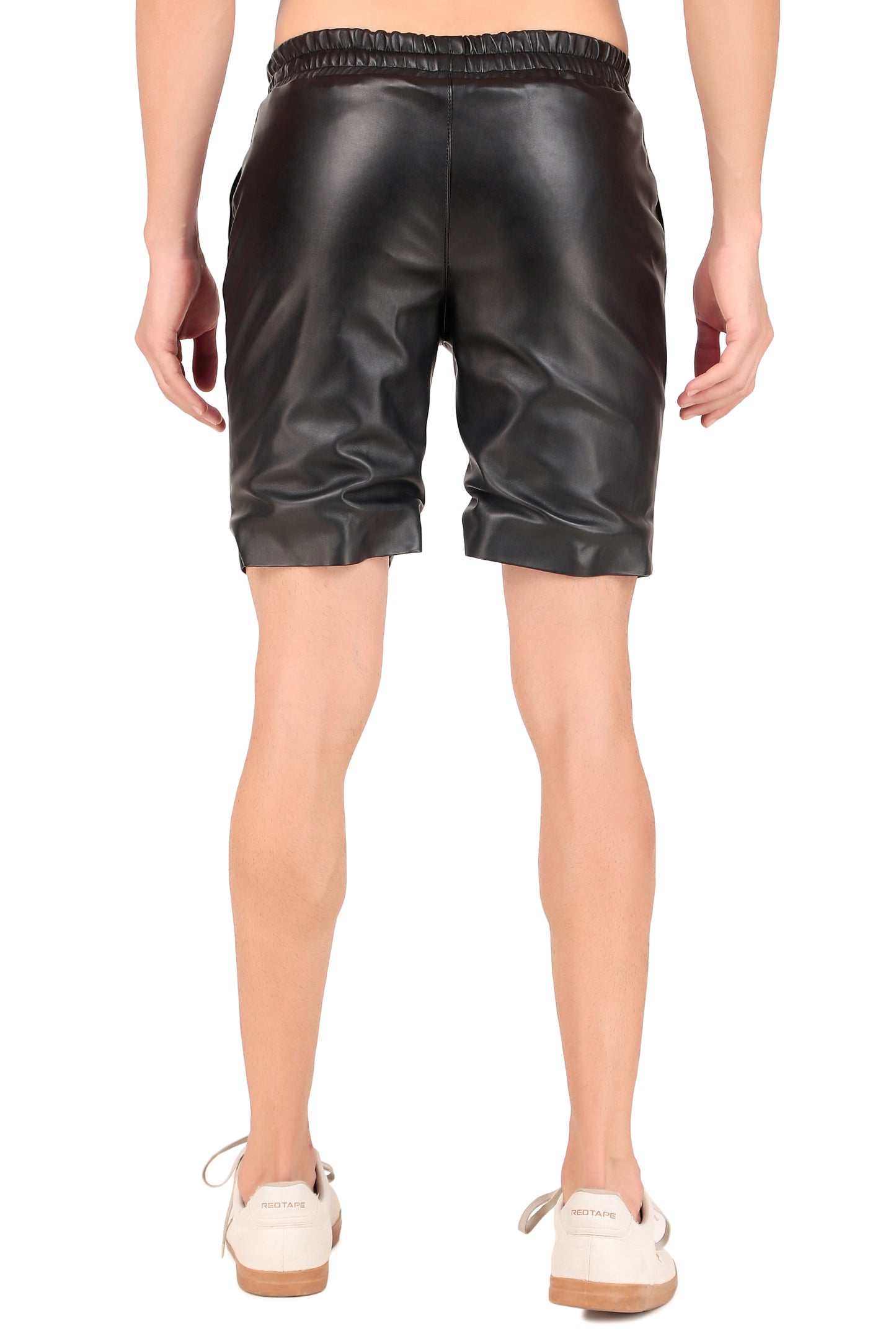 Leather Retail Men's Regular Fit Solid Shorts with Side Pockets (LRMSHRT2BL)