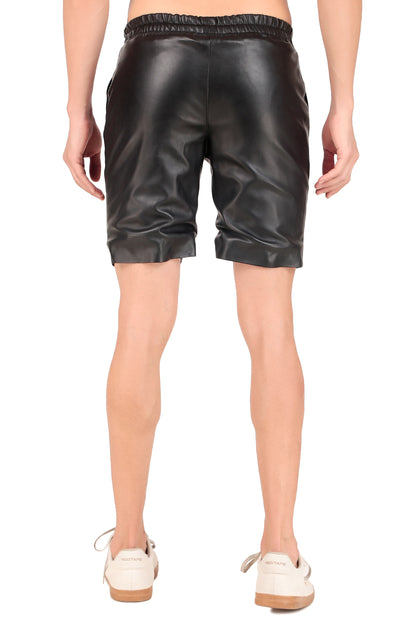 Leather Retail Men's Regular Fit Solid Shorts with Side Pockets ( LRMSHRT2BL )