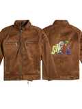 Leather Retail Boys' Brown Suede Faux Leather Stylish Jacket ( LRPRKSUDBRBR )