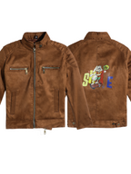 Leather Retail Boys' Brown Suede Faux Leather Stylish Jacket ( LRPRKSUDBRBR )