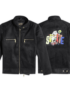 Leather Retail Boy's Suede Faux Leather Graphic Printed Jacket Rabbit ( LRPRKDSUDDEBL )
