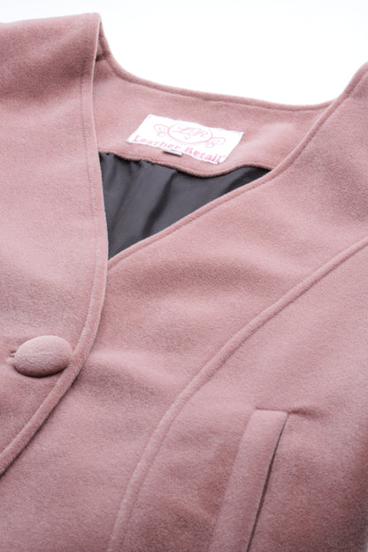 Leather Retail Single Button Winter Wear Velvet Jacket For Women's ( LRVELSBPN )
