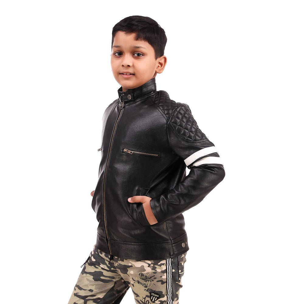 Leather Retail kid's full sleeves winter jacket_black(LRKDBPBL02)