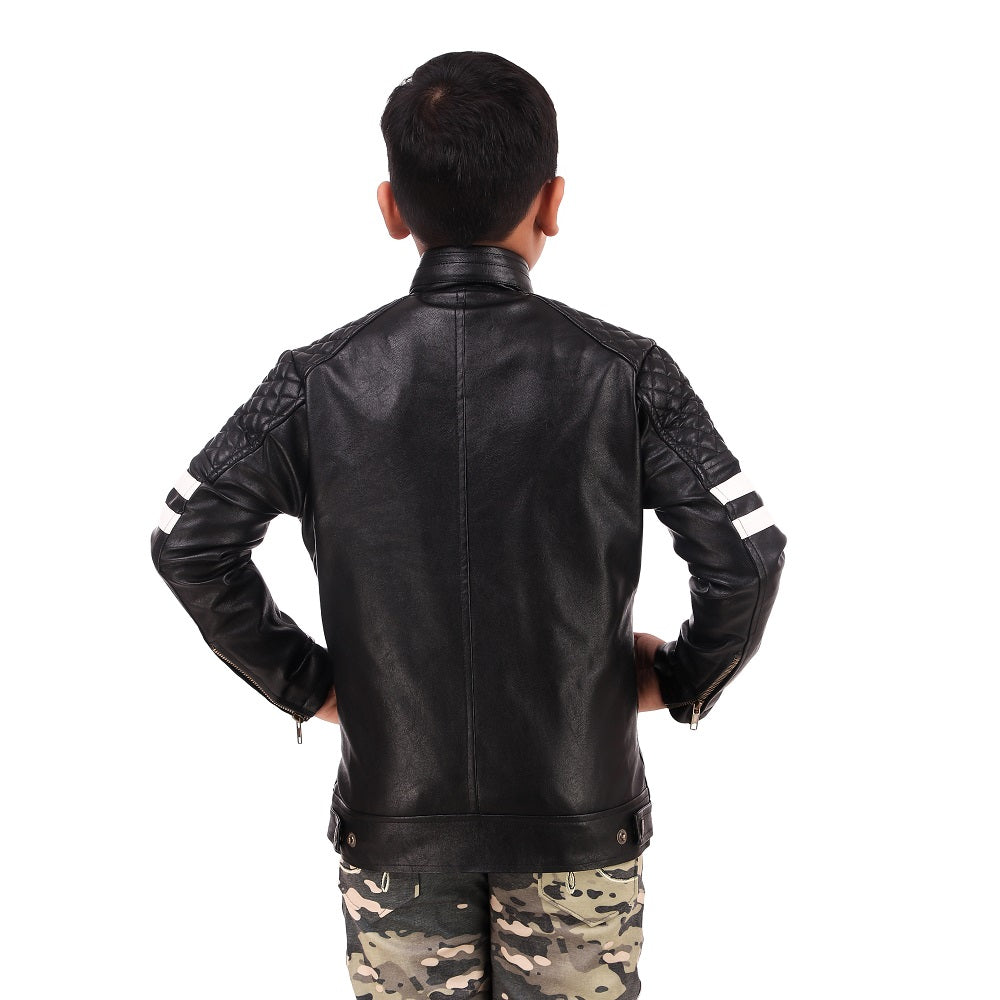 Leather Retail kid's full sleeves winter jacket_black(LRKDBPBL02)