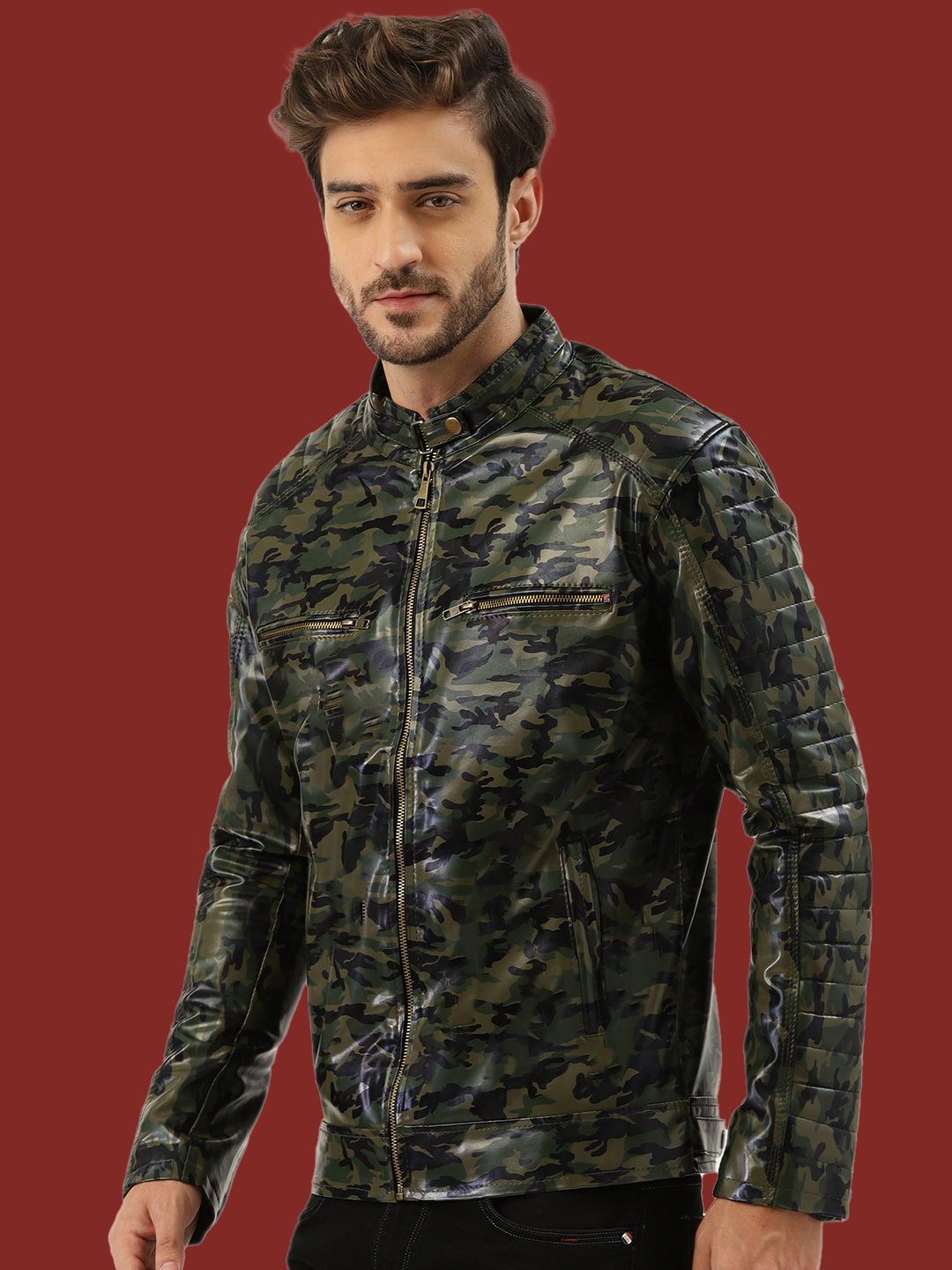 Leather Retail® Army Design Faux Leather Jacket for Men’s (LRADMI)