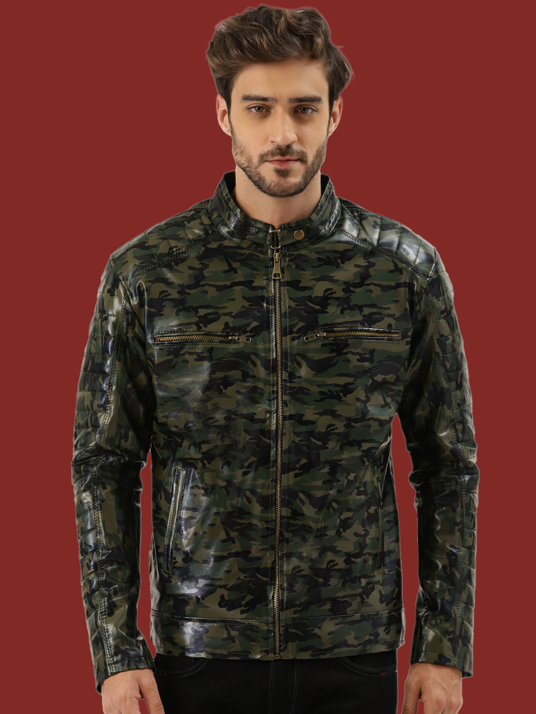 Leather Retail® Army Design Faux Leather Jacket for Men’s (LRADMI)