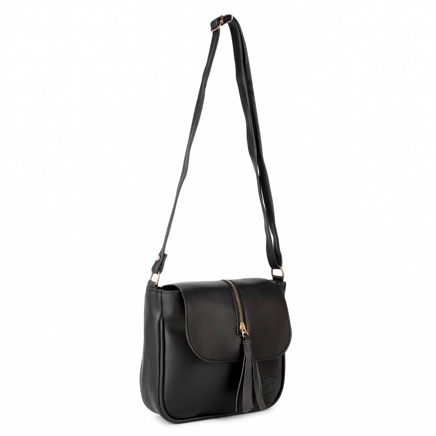 Leather Retail Women Faux Leather Shoulder Bag Black Colour