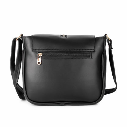 Leather Retail Women Faux Leather Shoulder Bag Black Colour