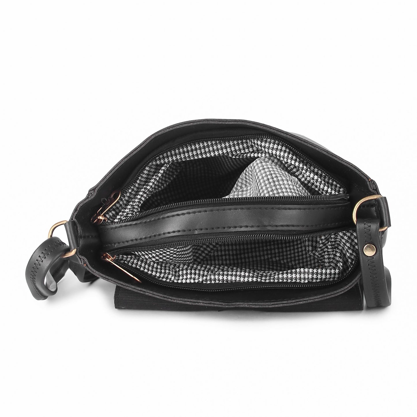 Leather Retail Women Faux Leather Shoulder Bag Black Colour