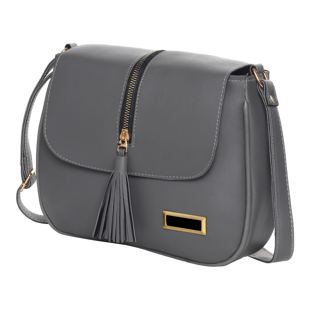 Leather Retail Women Faux Leather Shoulder Bag Grey Colour