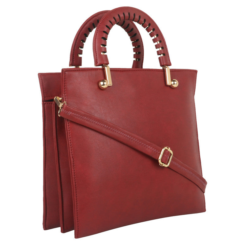 Leather Retail® Women's Faux Leather Cherry Colour Handbag