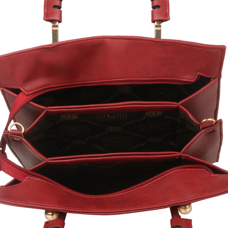 Leather Retail® Women's Faux Leather Cherry Colour Handbag