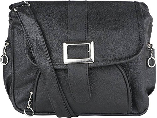 Leather Retail® Women's Faux Leather Handbag Black Colour