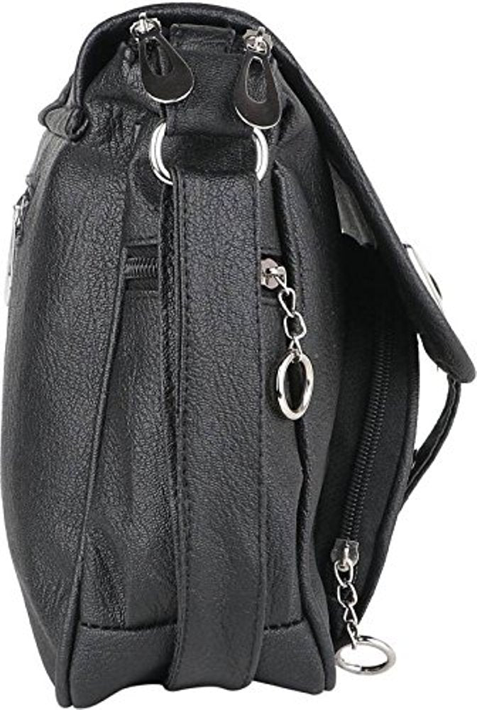 Leather Retail® Women's Faux Leather Handbag Black Colour