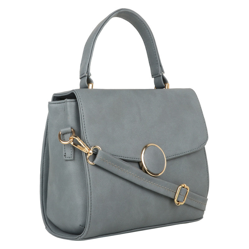 Leather Retail® Women's Faux Leather Handbag (Grey)